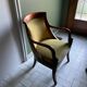 Fauteuil Empire en velours vert et acajou