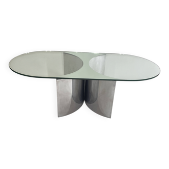 Silvered Crystal Coffee Table Jorn Mod. 3102 by G. Raimondi, Italy