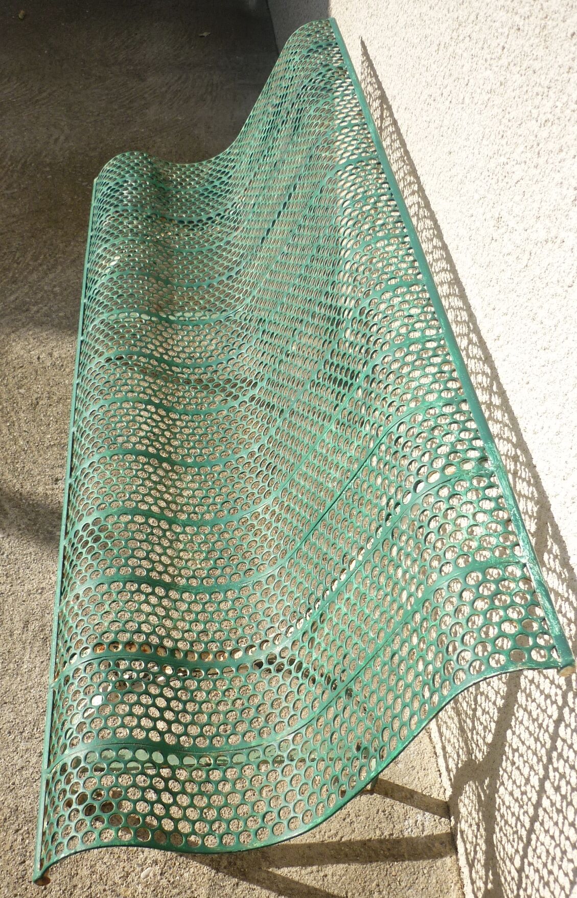 School bench or kindergarten, perforated metal, 50s/60