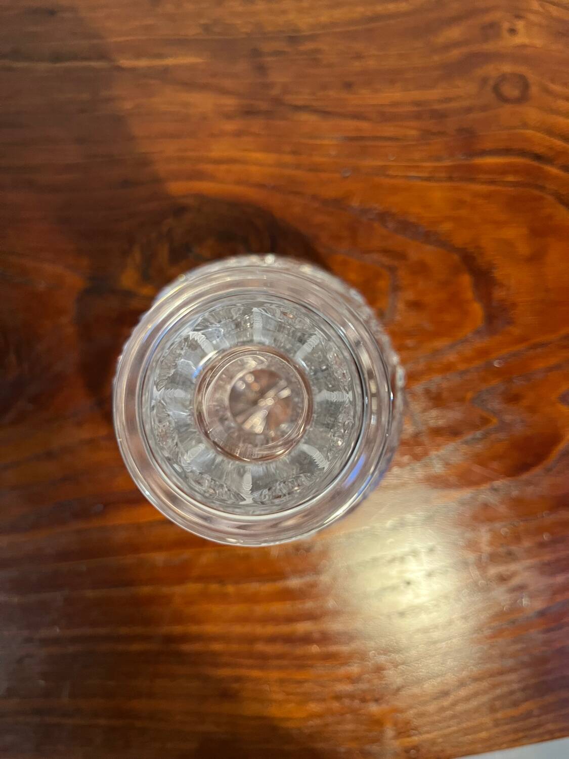 Baccarat-style cut crystal glass carafe