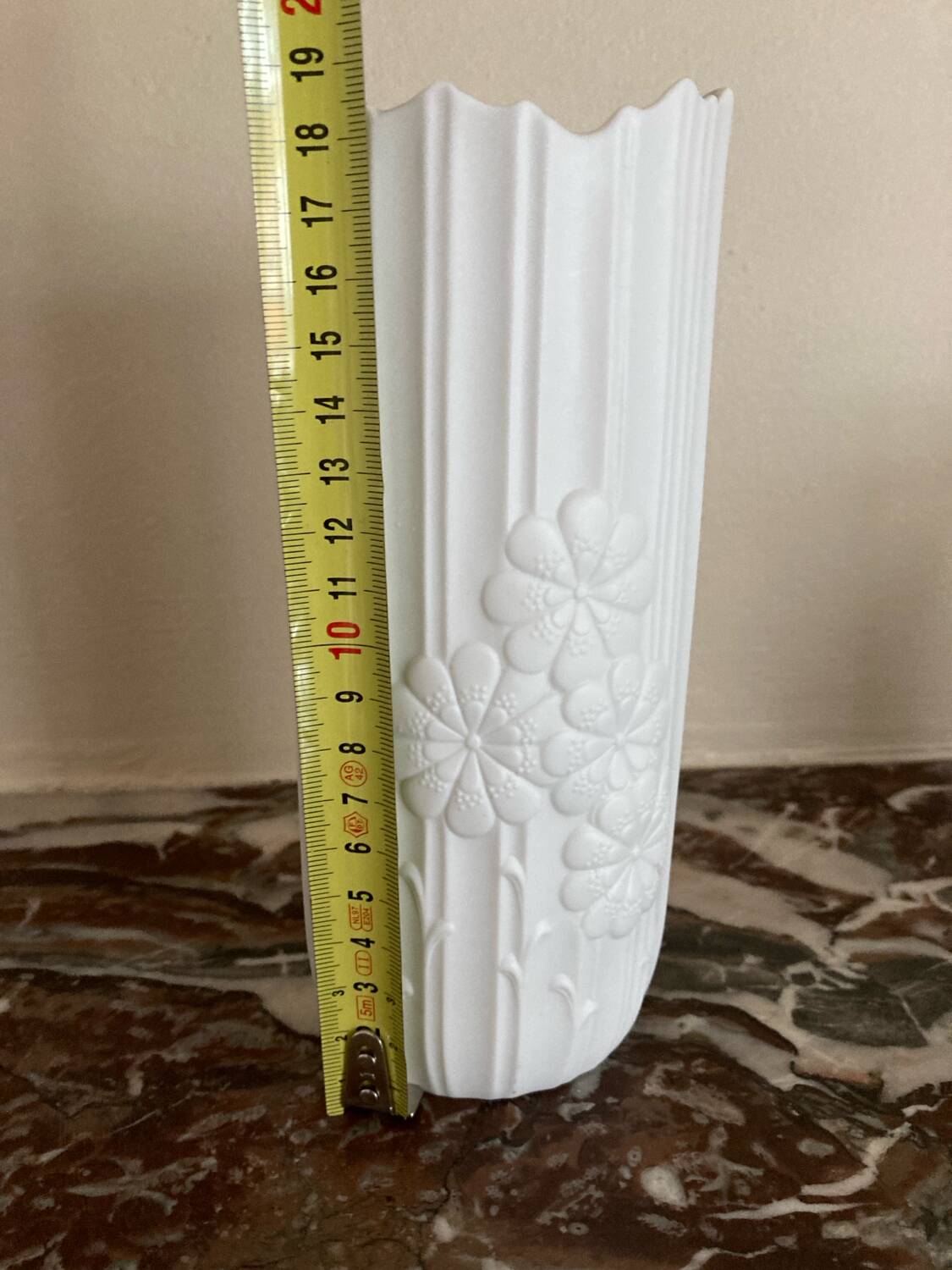 White biscuit vase by Kaiser by M. Frey