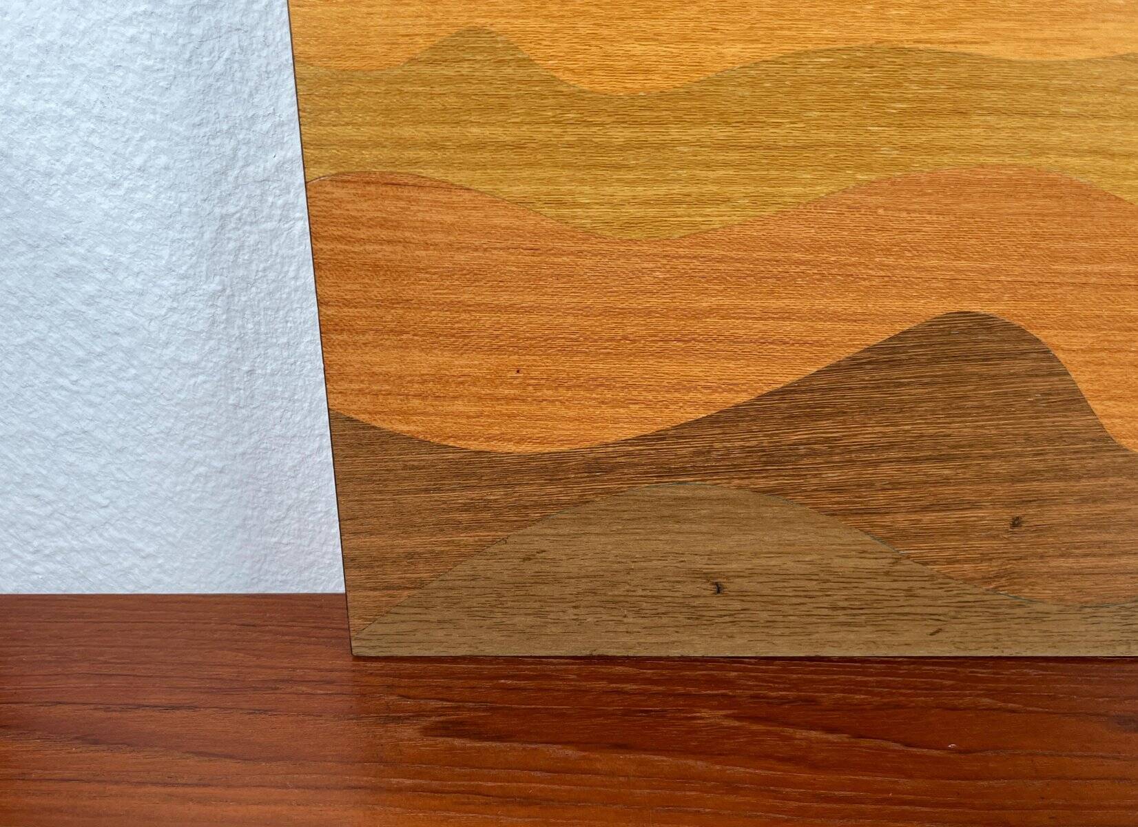 Mid-century wood veneer intarsia wall panel, 1960s