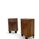 Tables de chevet italiennes élégantes de style art déco des années 1940/1950.