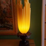 70's georgia jacob lamp, gold leaves