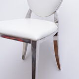 White skai chair and chrome legs