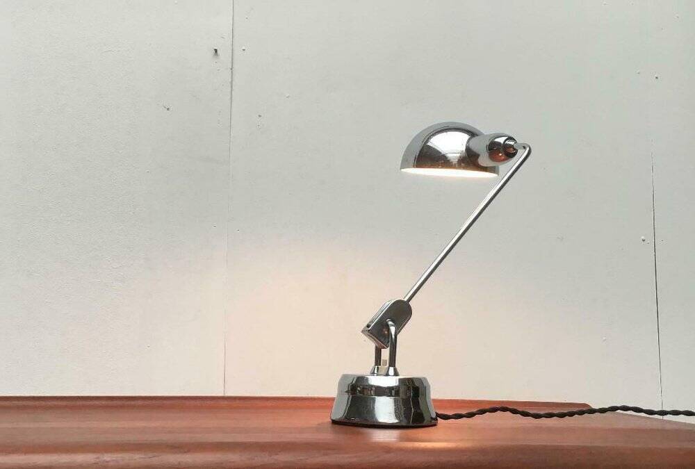French table lamp type 600 from the mid-century by Charlotte Perriand for Jumo, 1960s.