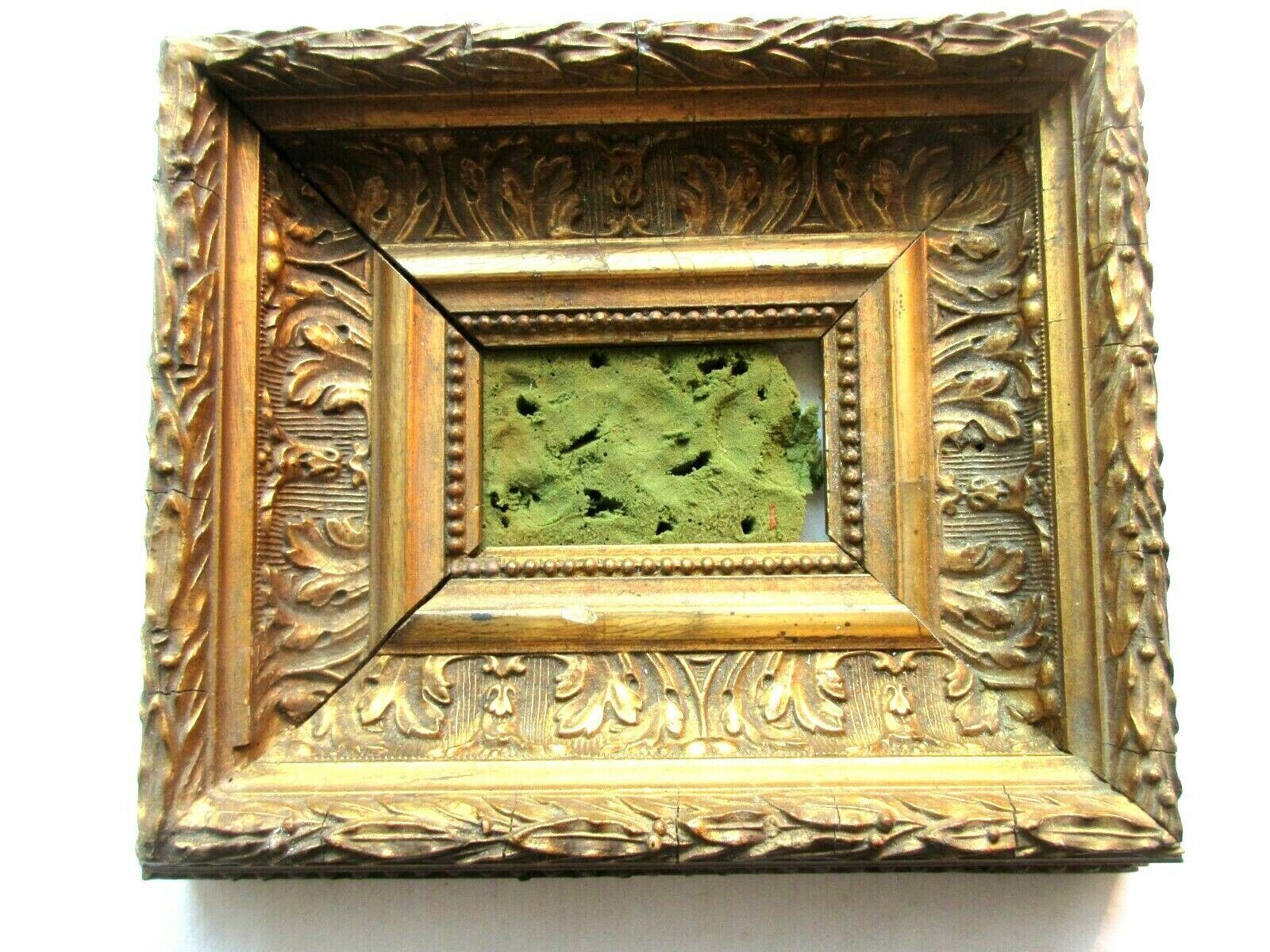 late 19th century square frame, small carved wood frame, gilded with gold leaf