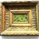 late 19th century square frame, small carved wood frame, gilded with gold leaf
