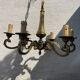 2 Louis XV brass chandeliers with 5 and 6 bulbs