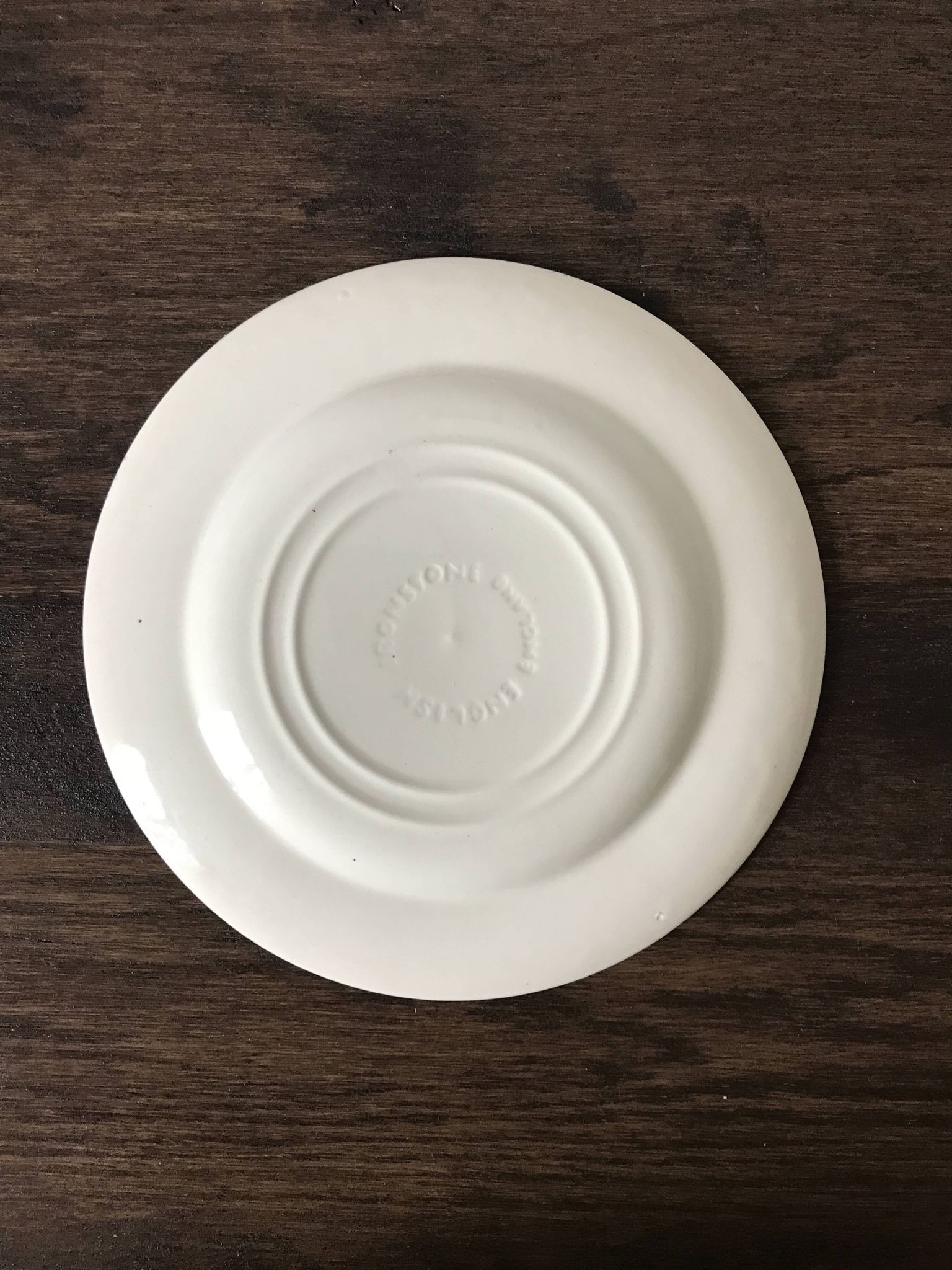 Set of 6 English flat plates, in ironstone ceramic, flower patterns