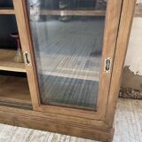 Enfilade meuble de métier chêne portes vitrées