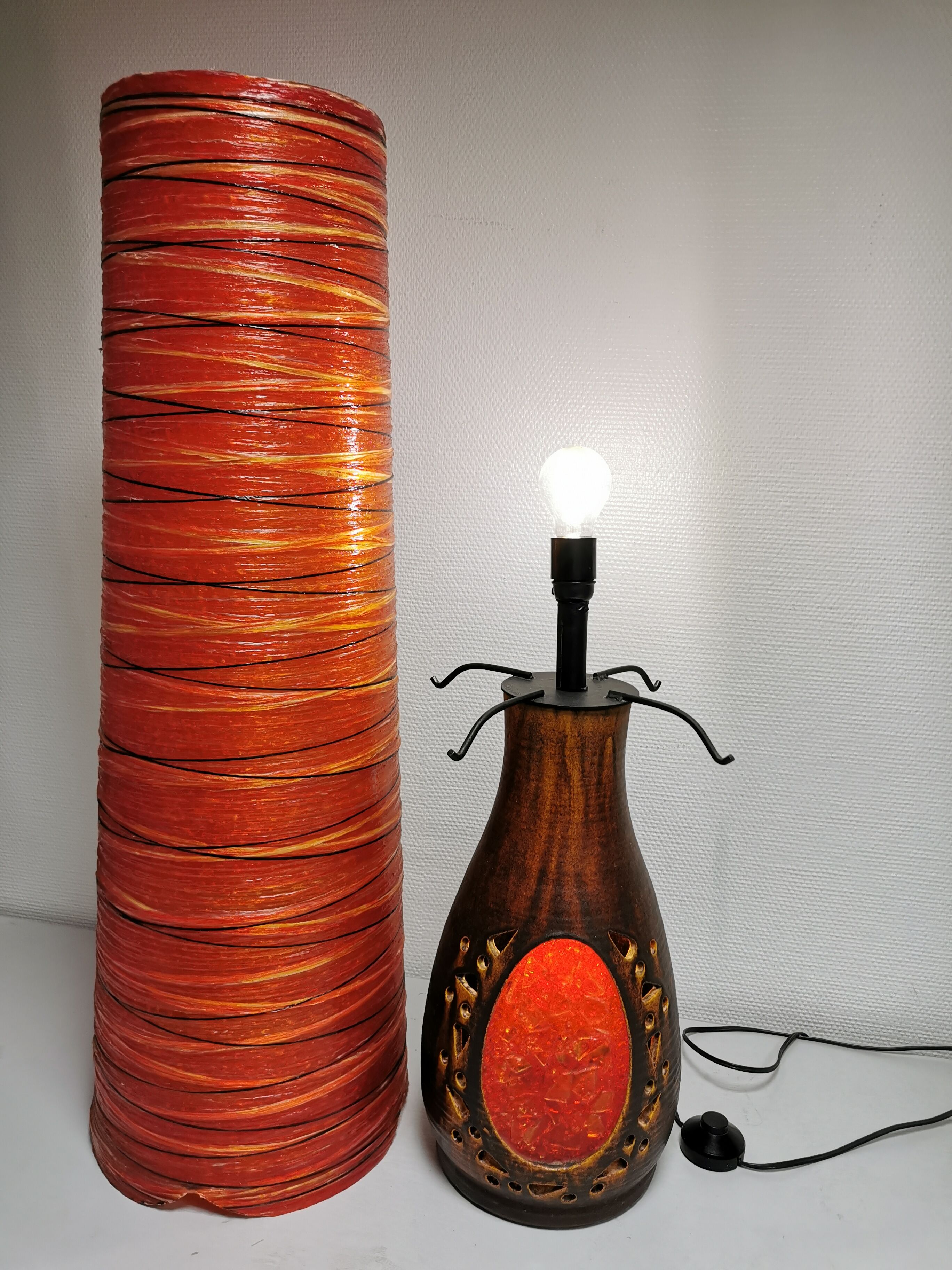 Large Vintage Ceramic Lamp ACCOLAY