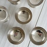 Set of 6 vintage metal dessert bowls