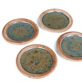 Set of 4 sandstone plates by Pierre Digan, 60s