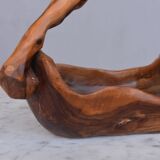 Fruit basket in olive tree sculpture Brutaliste