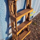 Étagère de bateau 4 niveaux en bois et corde