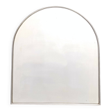 Vintage Minimal Shield Shaped Wall Mirror with a Steel Frame, Italy