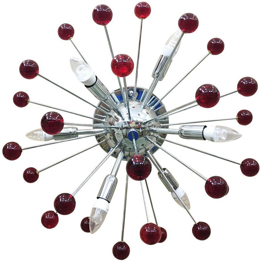 Murano glass sphere flush mount