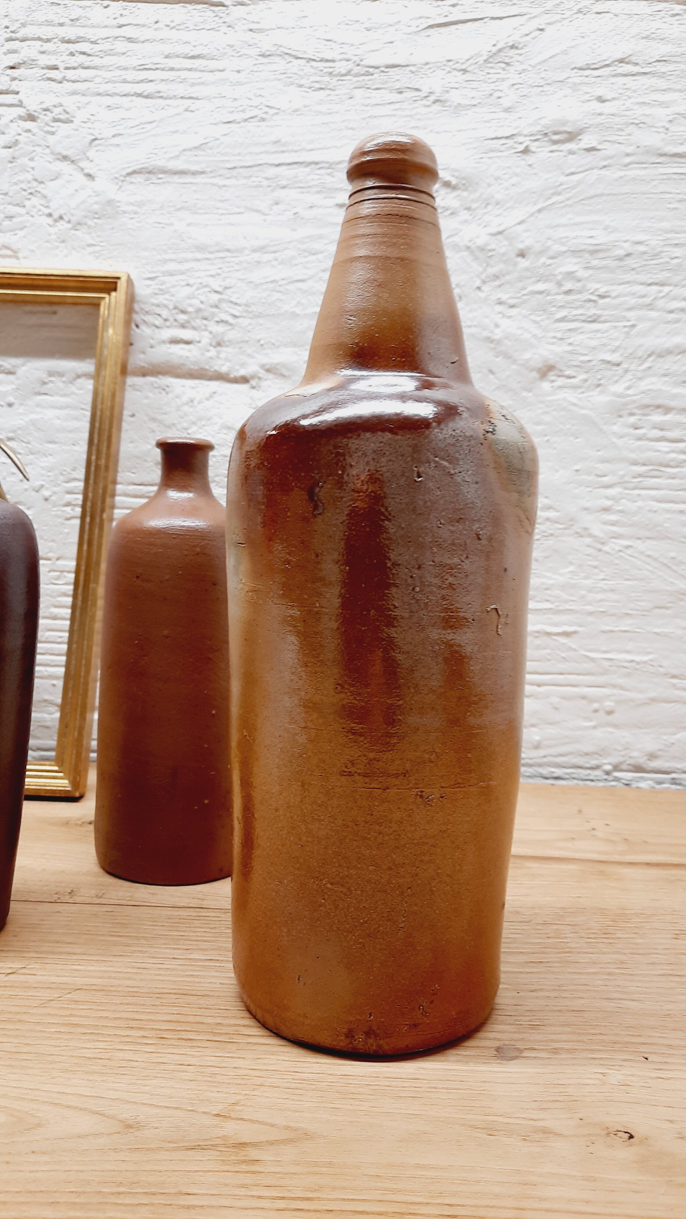 Lot de 3 bouteilles en grès