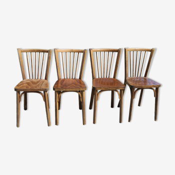 4 baumann n°12 dark beech chairs