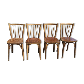 4 baumann n°12 dark beech chairs