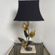 Lampe florale bronze 1970