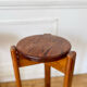 Pair of vintage pine top stools