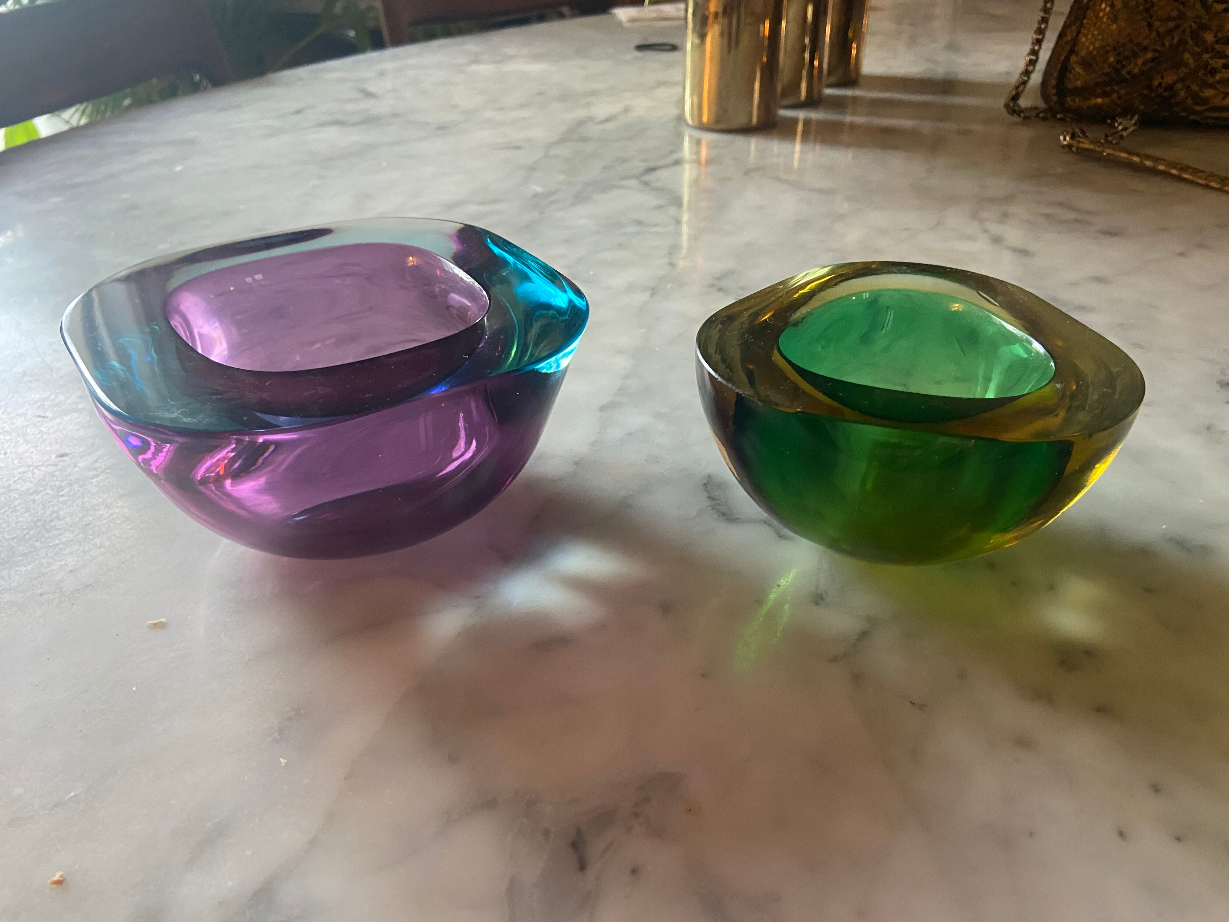 Pair of Flavio Poli cups in murano glass