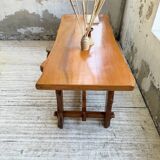 Aranjou farmhouse table in blond elm, 1950s