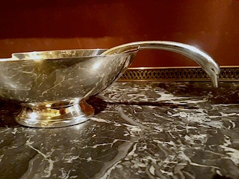 Swan saucière by Christian Fjerdingstad for Gallia Christofle, 1930s