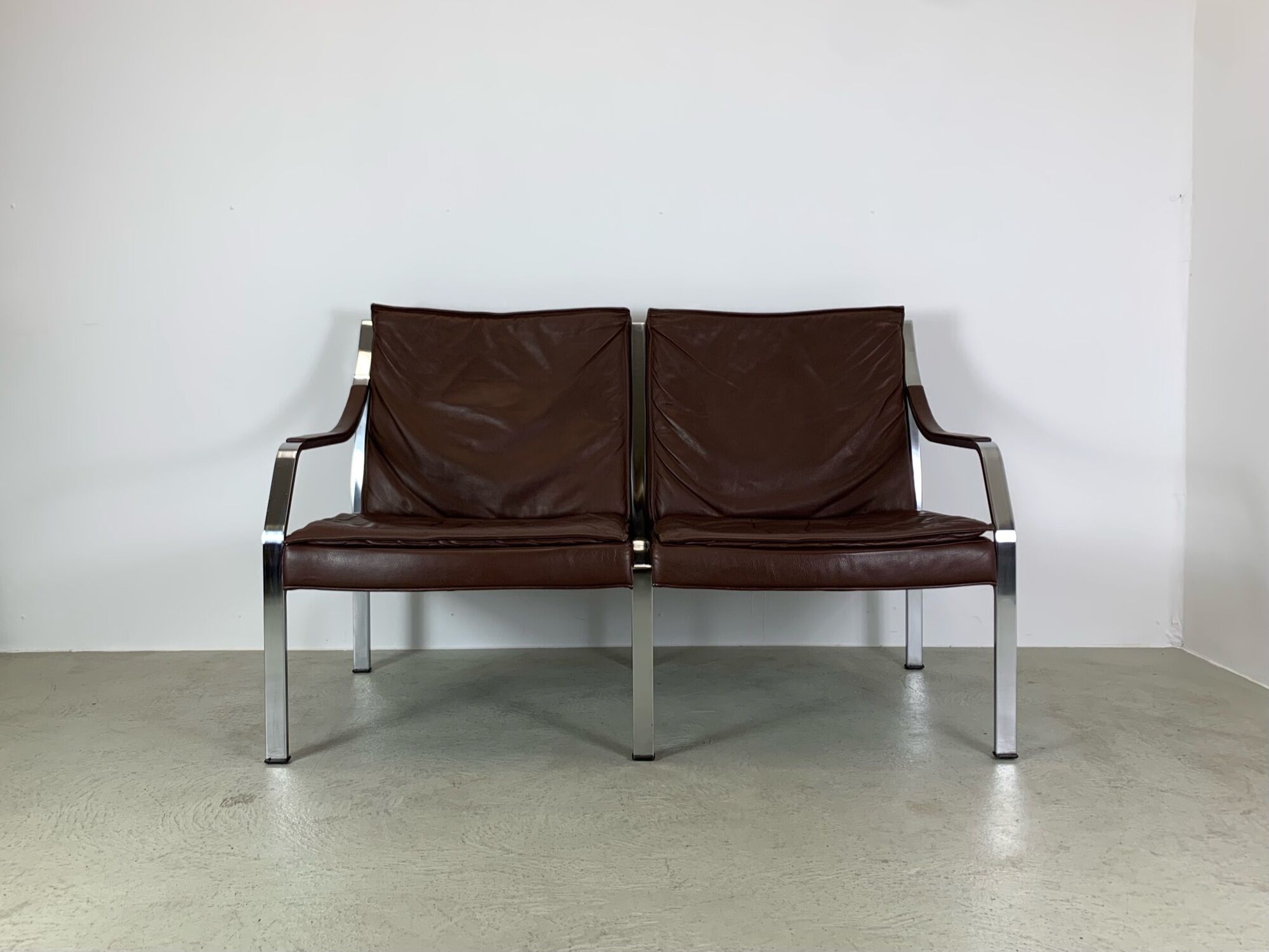Canapé 2 places en cuir par Walter Knoll années 1970