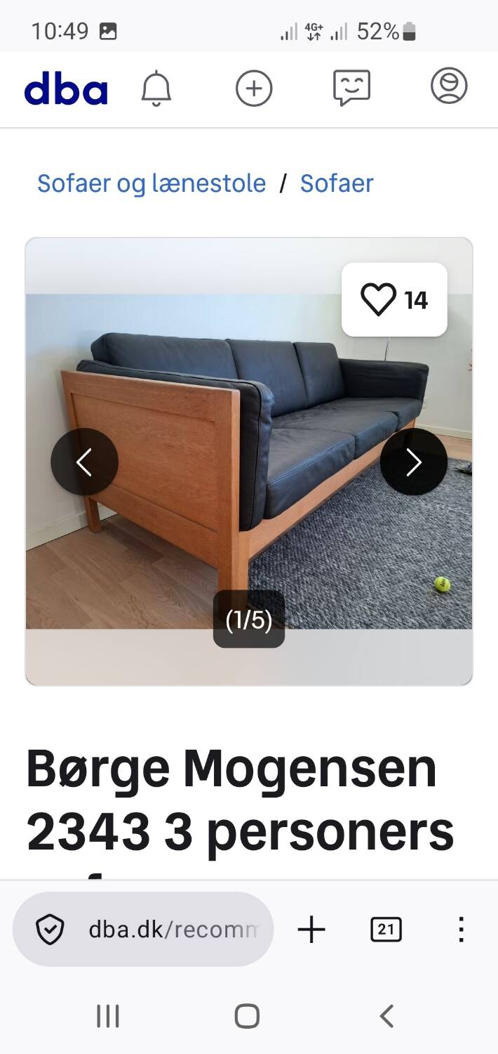 Sofa “2343” by Borge Mogensen for Fredericia , Denmark 1960’s