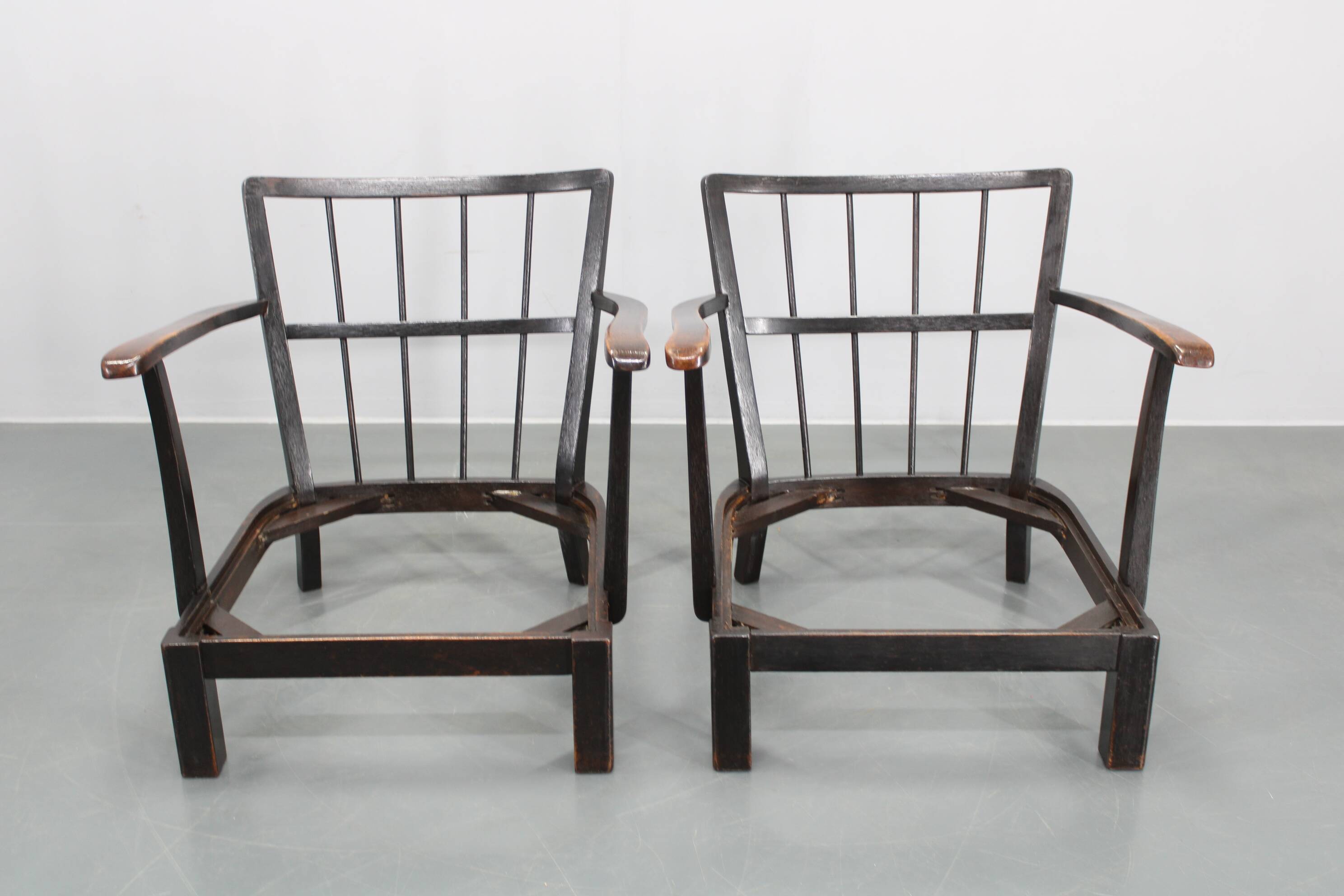 1940s Pair of Restored Thonet Armchairs , Czechoslovakia