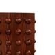 Italian Brutalist Hand-Carved Oak Wood Sideboard with Sculptural Studded Do