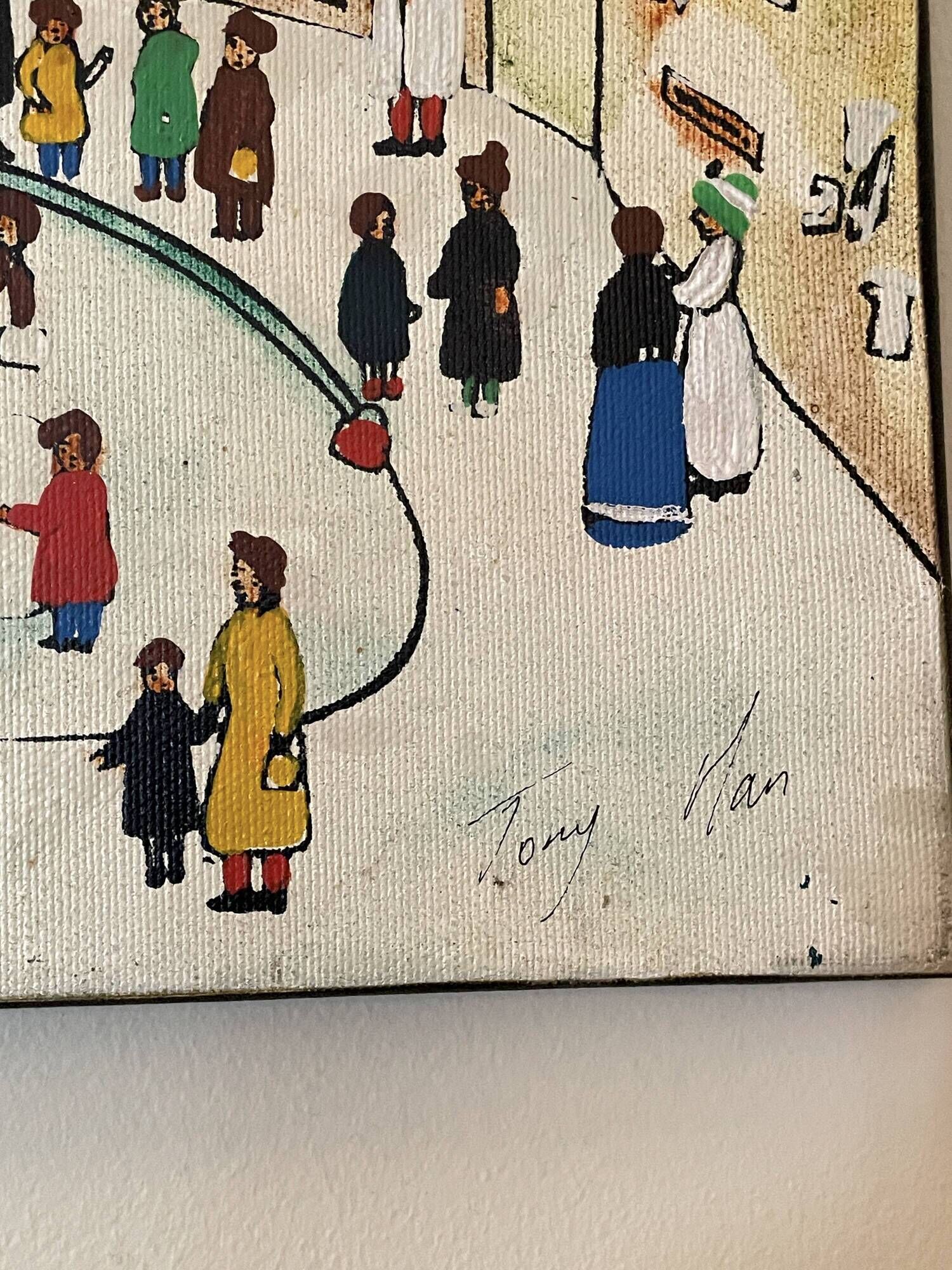 Naive painting signed - Paris Place de Furstenberg
