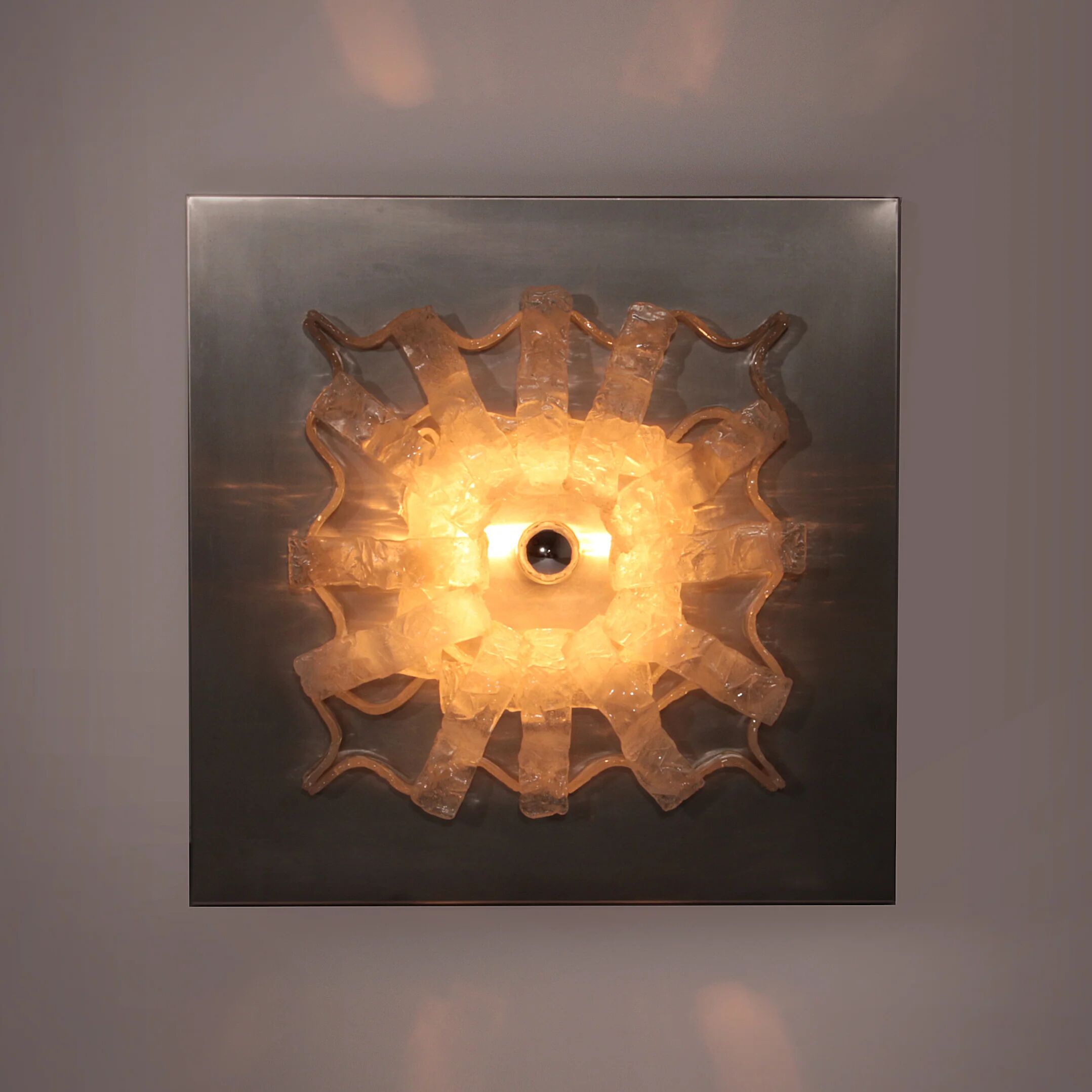 Angelo Brotto wall lamp sculpture panel for Esperia Italy 1970