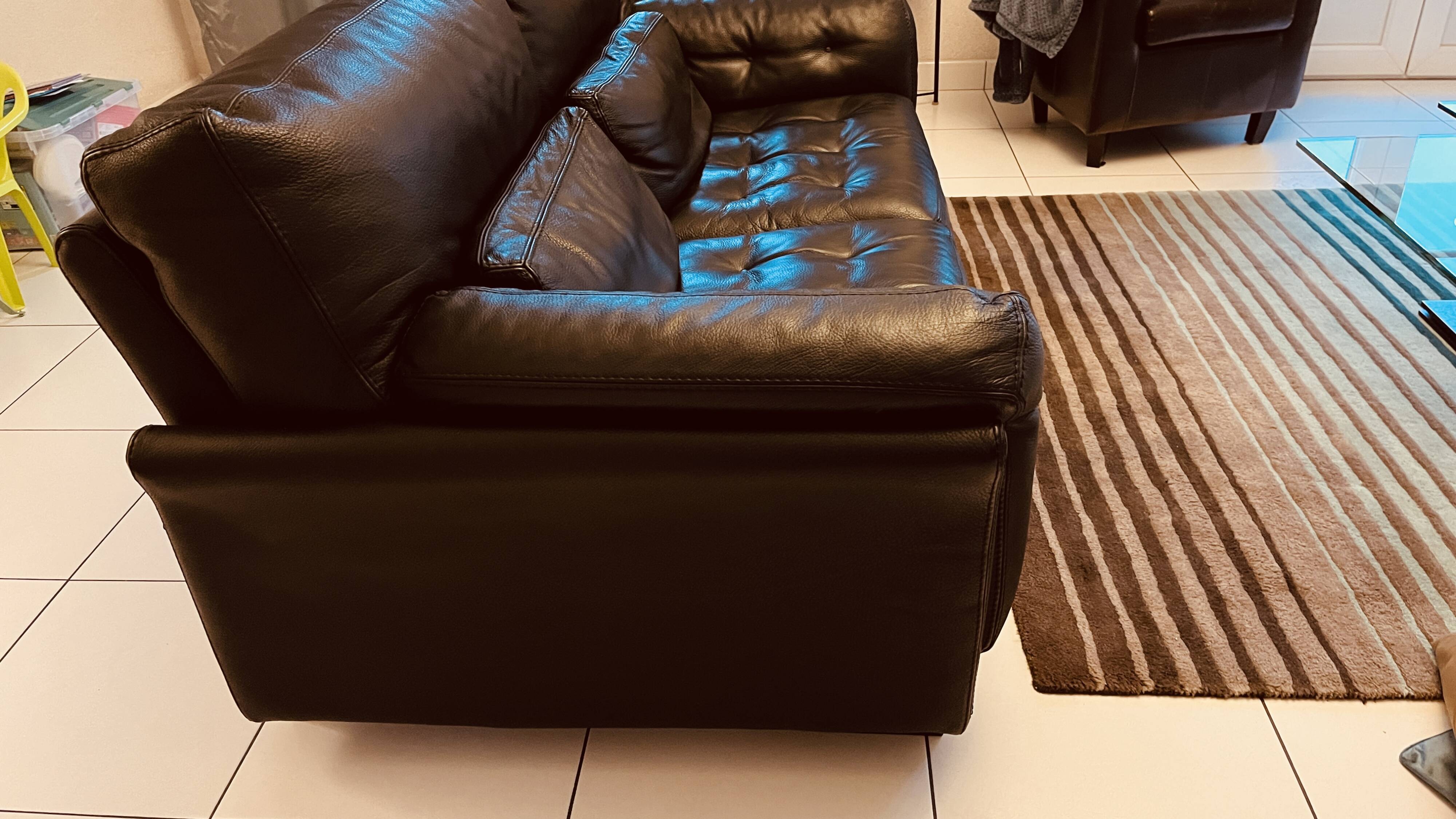 Rococo leather sofa by Roche Bobois