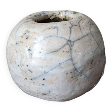 Vase artisanal poterie Raku japonisant japandi céramique