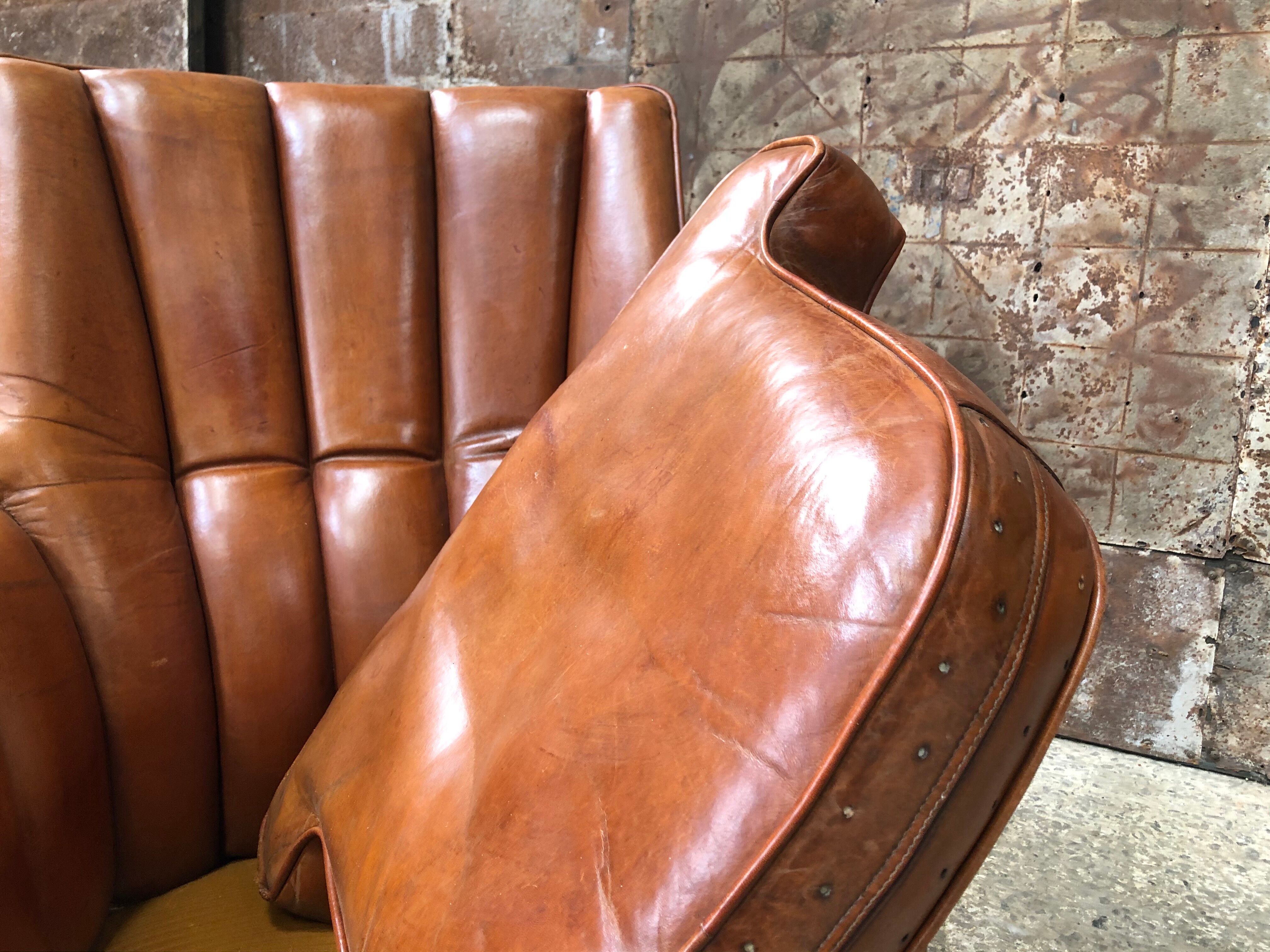 Leather club armchair