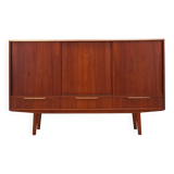 Buffet haut en teck, design danois, années 1970, production : Danemark