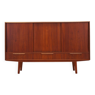 Buffet haut en teck, design danois, années 1970, production : Danemark