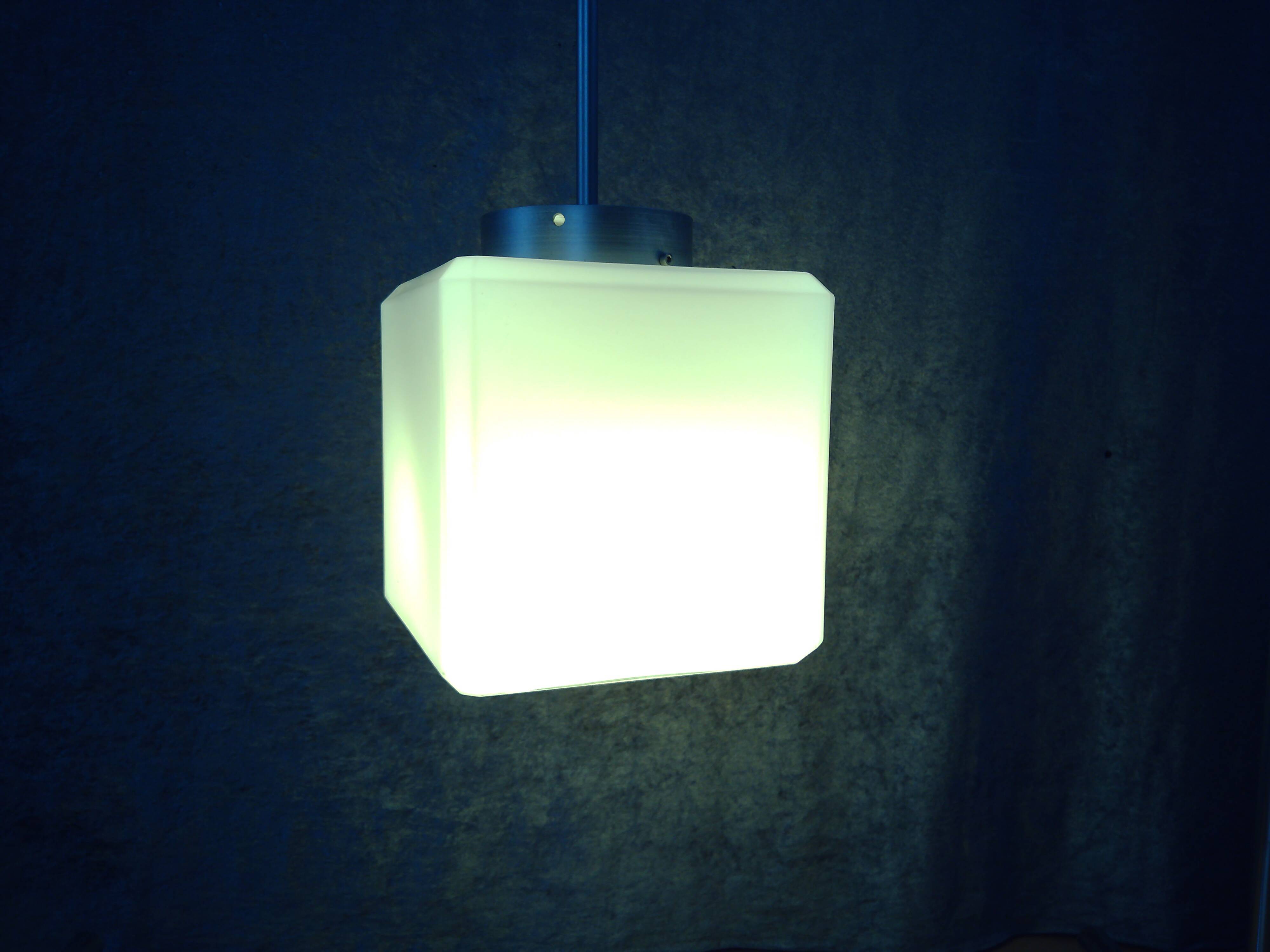 Square glass ceiling lamp