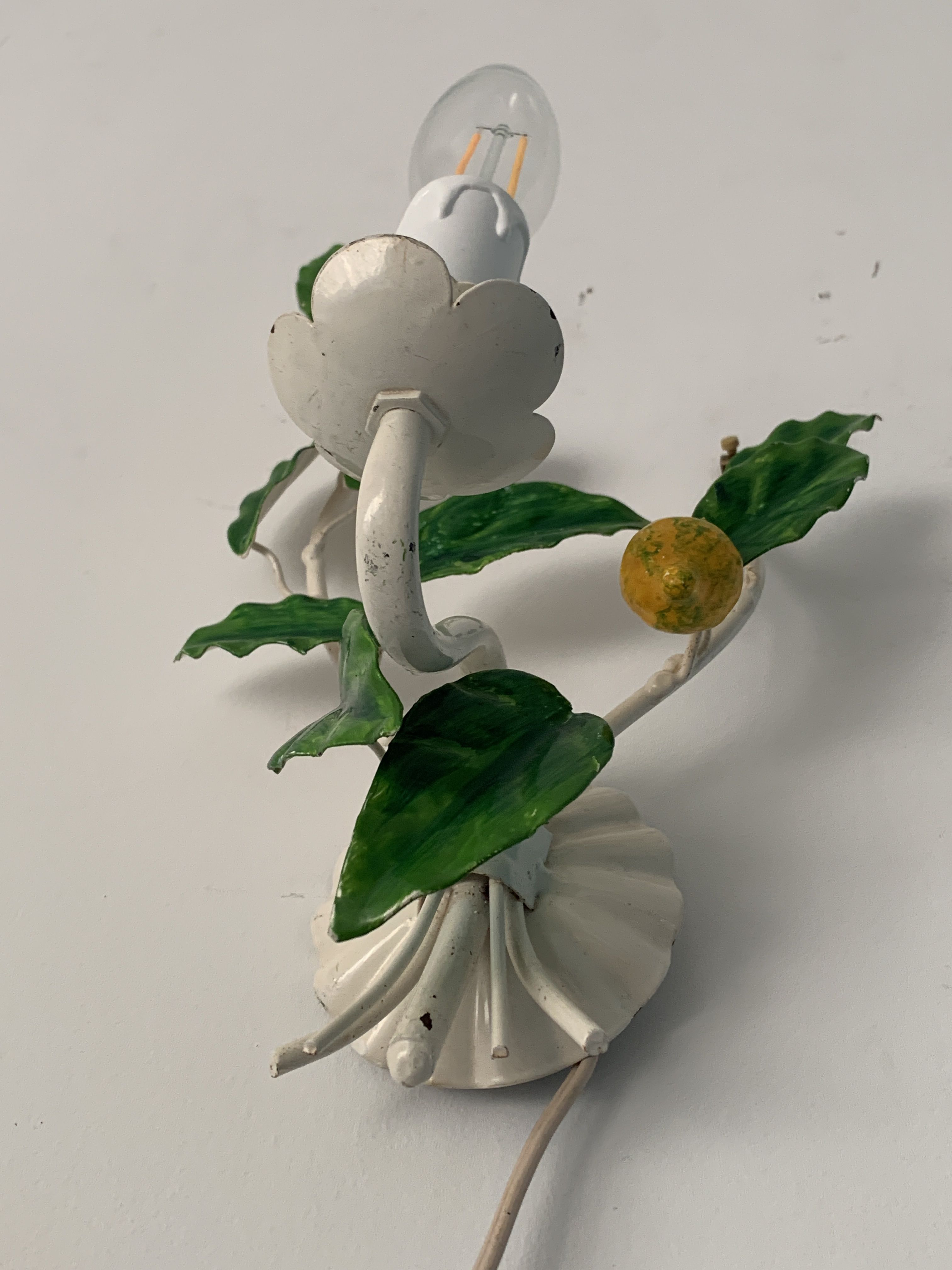Pair of Italian metal lemon sconces, Firenze House, 1970