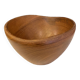 Salad bowl in bur walnut round shape honey color