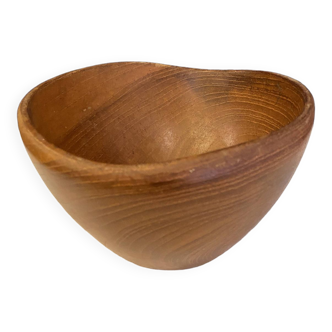 Salad bowl in bur walnut round shape honey color