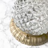 Glass and brass wall lamp