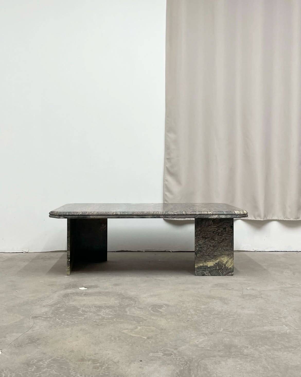 Vintage rectangular coffee table in marble
