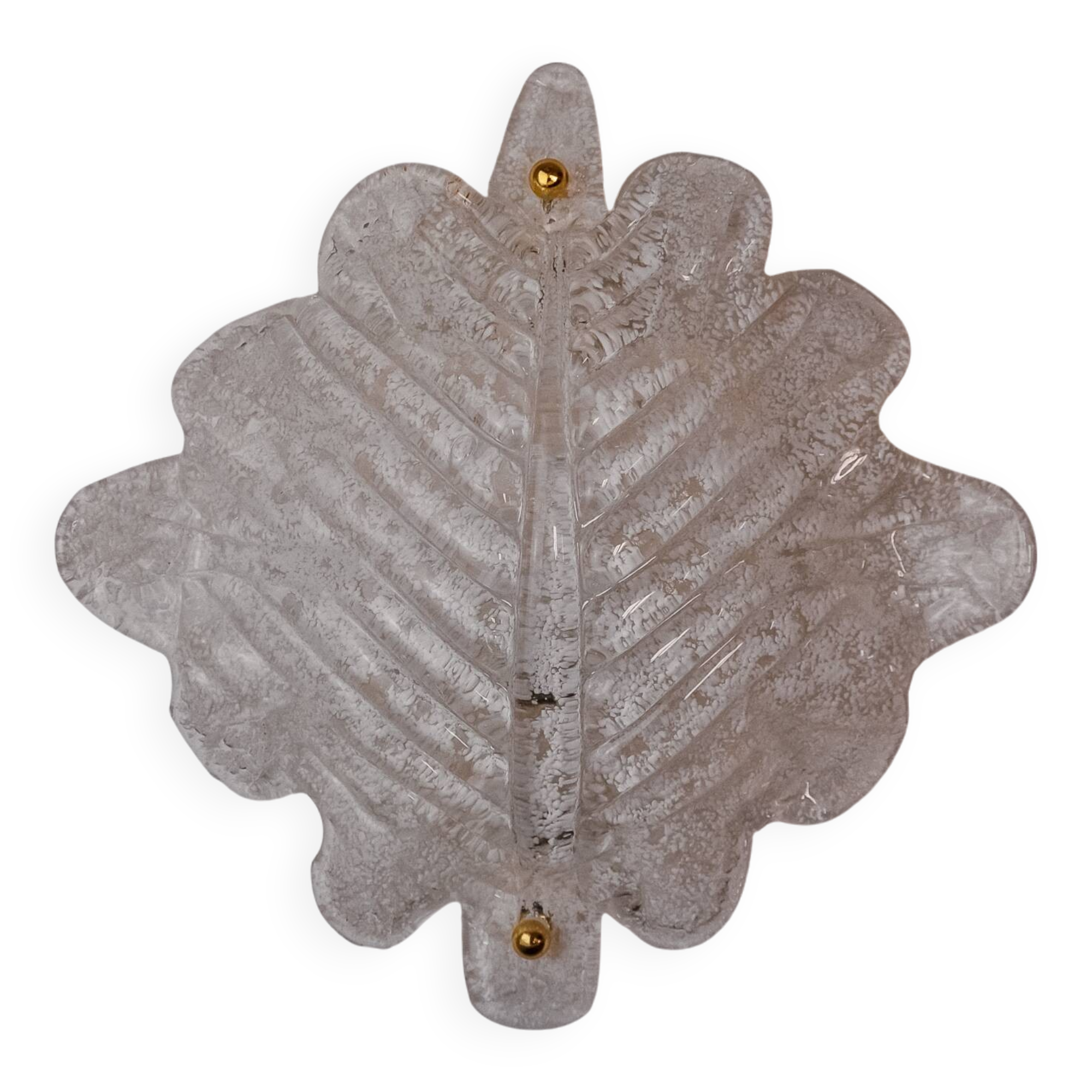 XL frosted leaf wall light, Murano glass, Italy, 1970