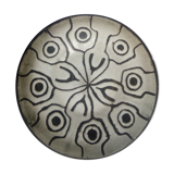 Large black and white brutalist dish