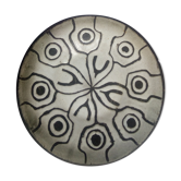 Large black and white brutalist dish